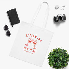 "Afternoon Wine Club" Unisex Tote Bag - Bags - Lufora