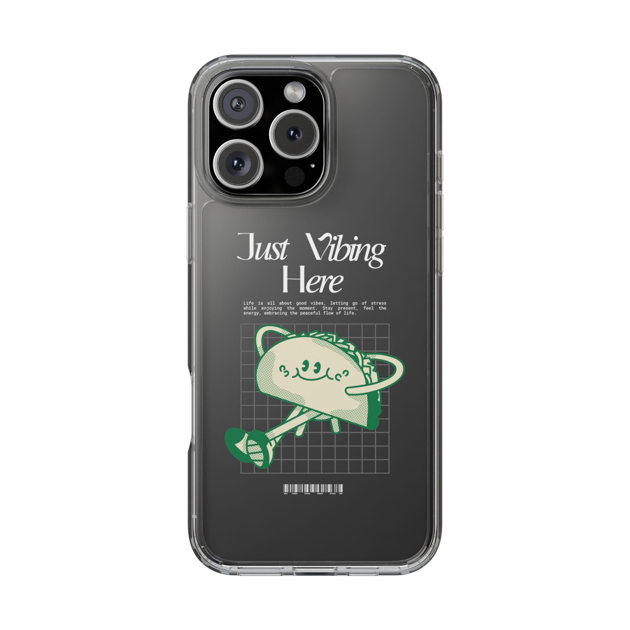 Just Vibing Here Clear Phone Case - Fun and Playful Design for Trendsetters - Phone Case - Lufora