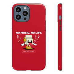 Music Lover Tough Case - 'No Music, No Life' Design - Phone Case - Lufora