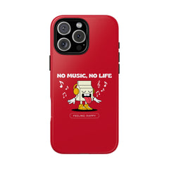 Music Lover Tough Case - 'No Music, No Life' Design - Phone Case - Lufora