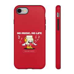 Music Lover Tough Case - 'No Music, No Life' Design - Phone Case - Lufora