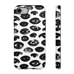 Black & White Eye Pattern – Phone Case