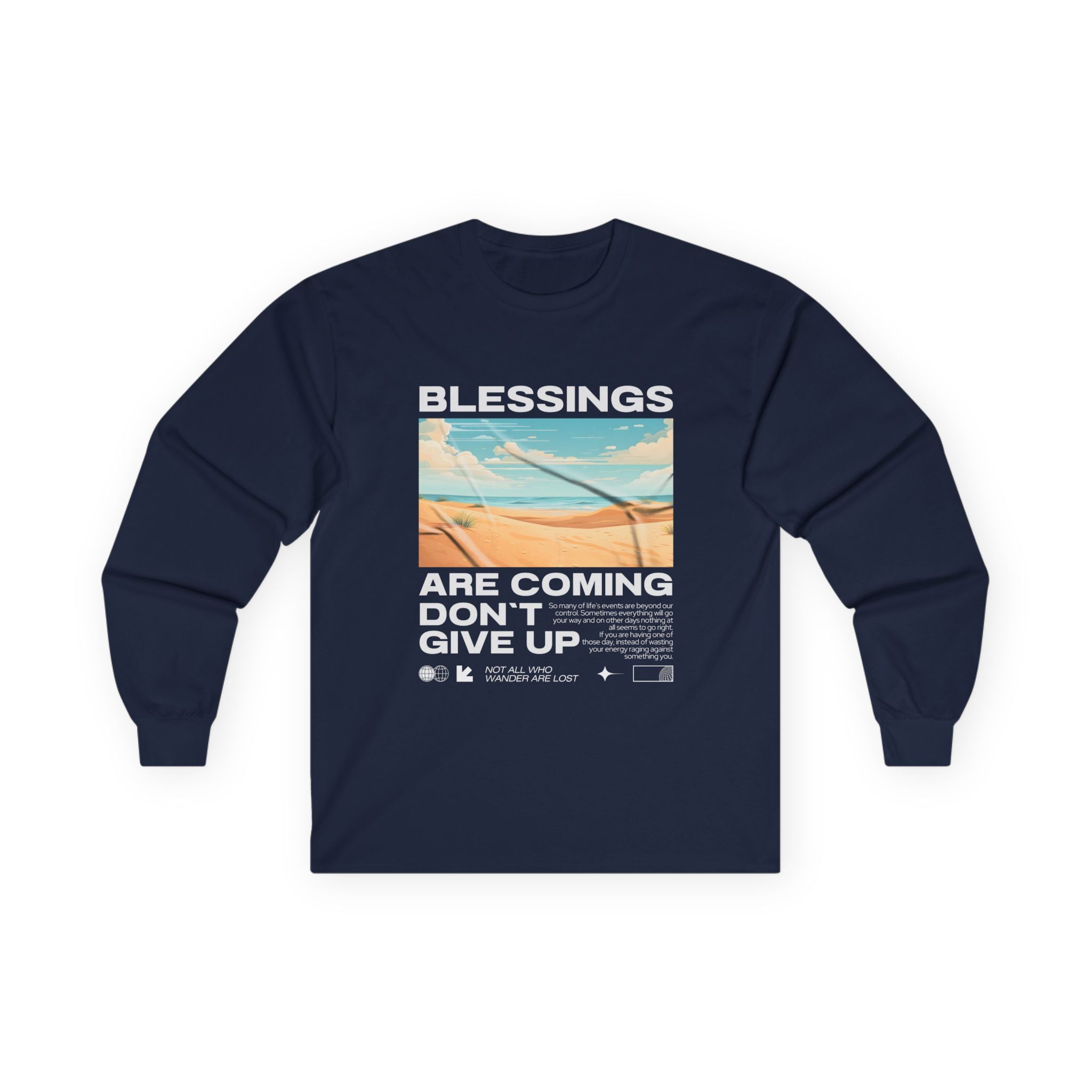 "Blessings Are Coming, Don't Give Up" Unisex Oversized Long Sleeve - Long - sleeve - Lufora