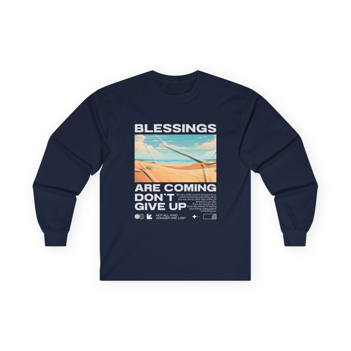 "Blessings Are Coming, Don't Give Up" Unisex Oversized Long Sleeve - Long - sleeve - Lufora