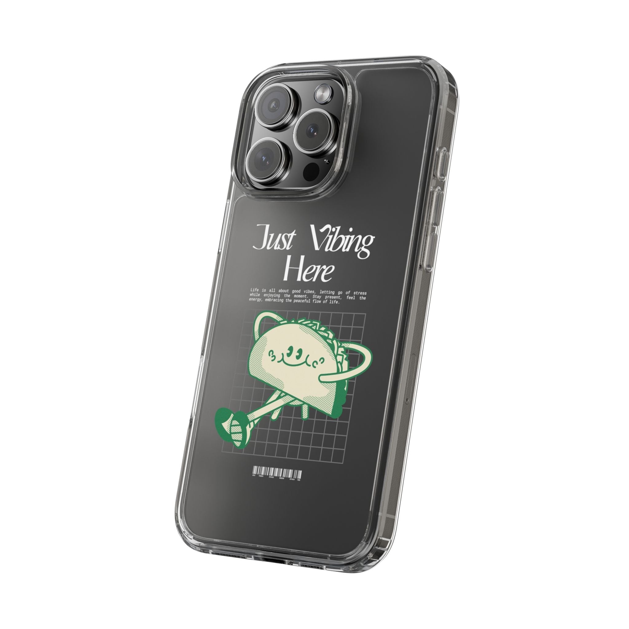 Just Vibing Here Clear Phone Case - Fun and Playful Design for Trendsetters - Phone Case - Lufora