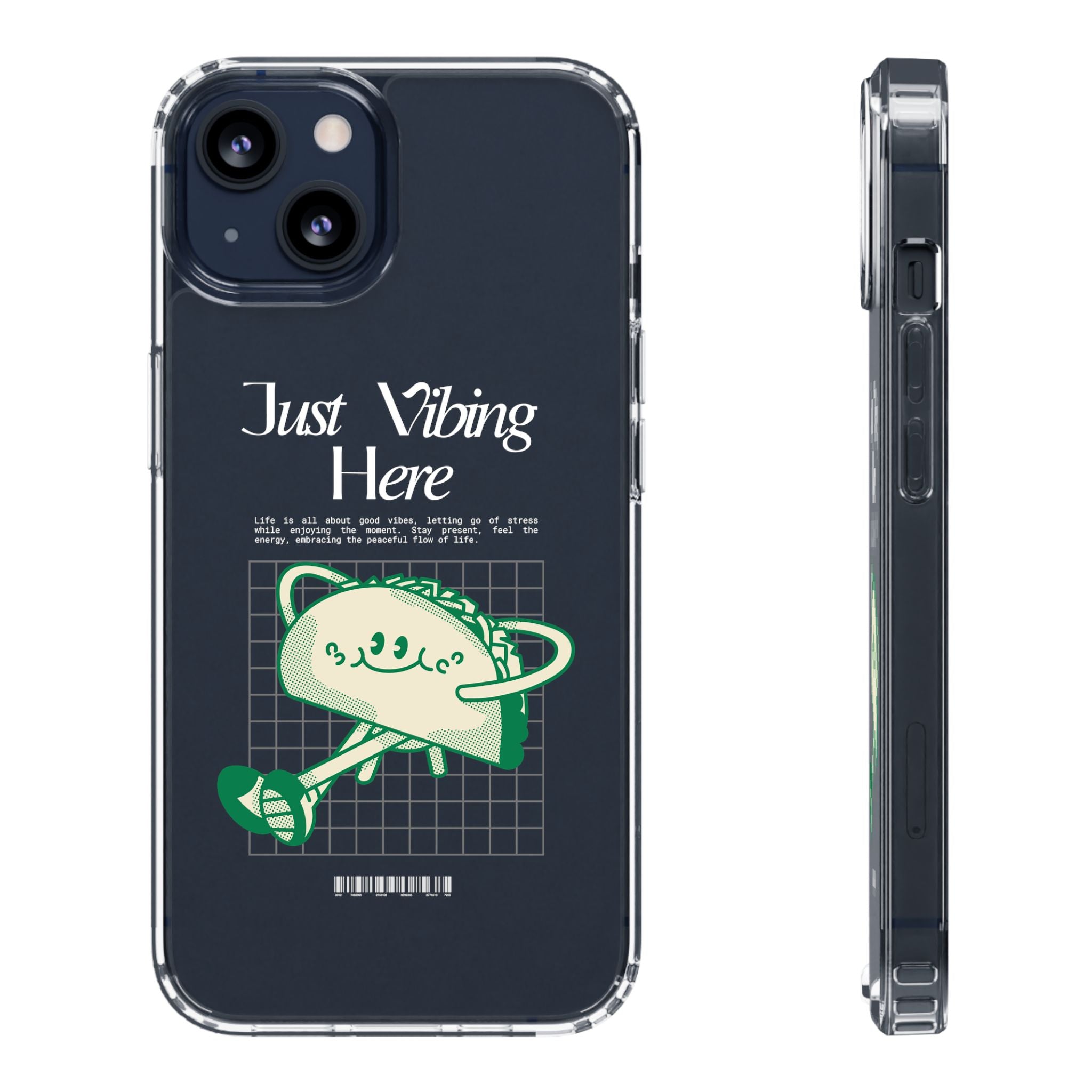 Just Vibing Here Clear Phone Case - Fun and Playful Design for Trendsetters - Phone Case - Lufora