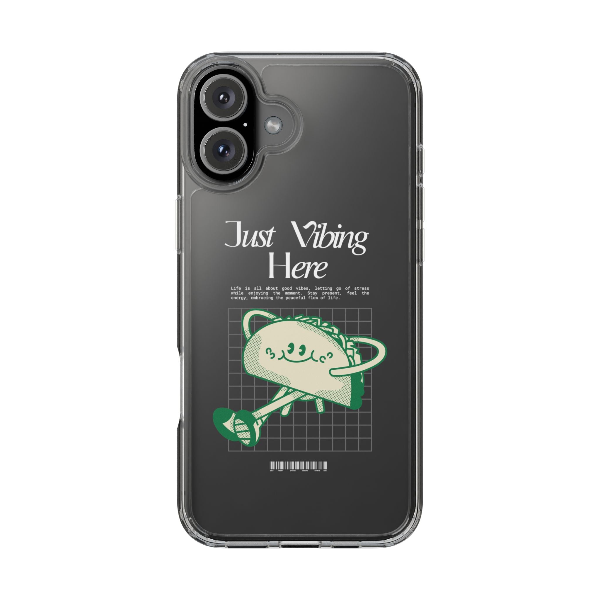 Just Vibing Here Clear Phone Case - Fun and Playful Design for Trendsetters - Phone Case - Lufora