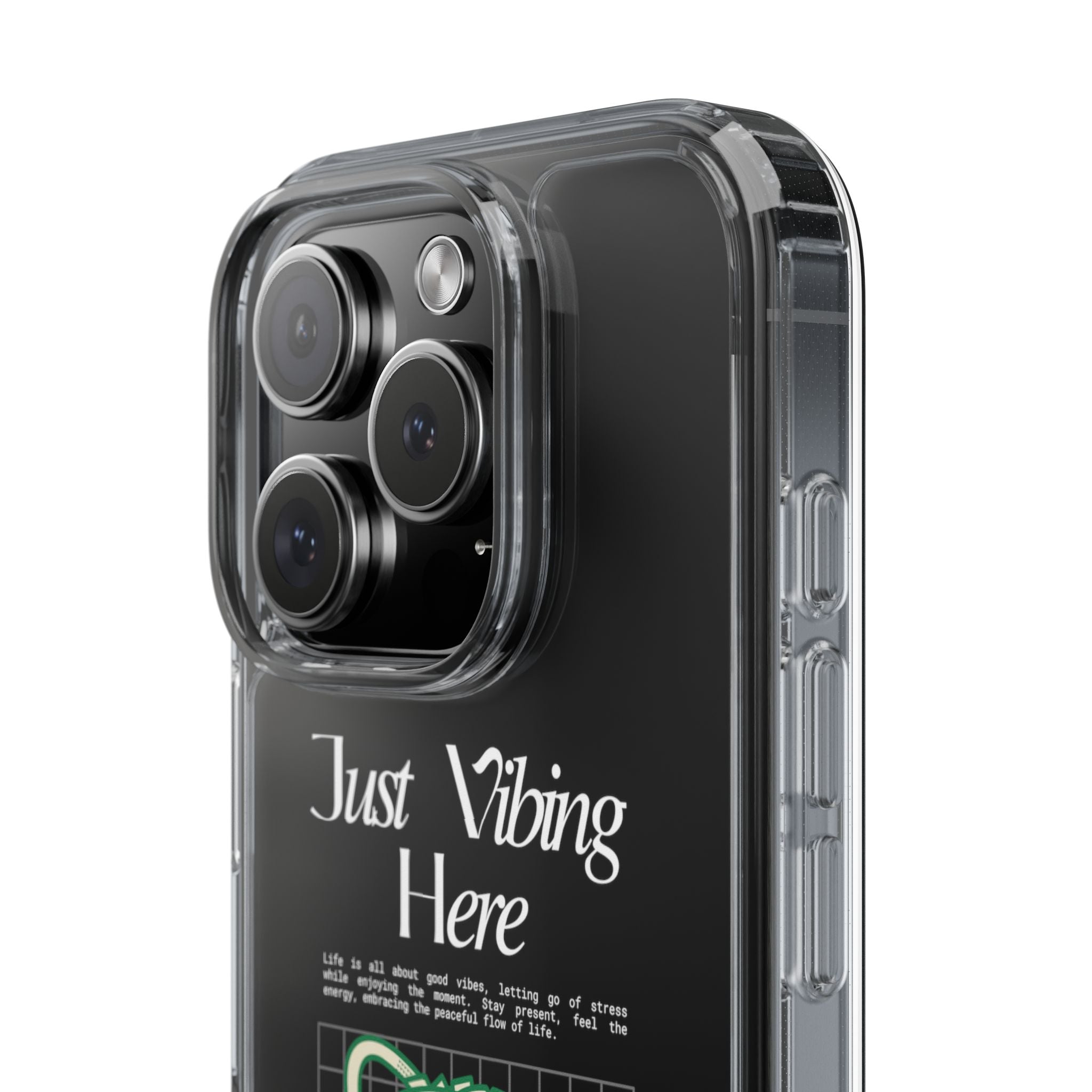 Just Vibing Here Clear Phone Case - Fun and Playful Design for Trendsetters - Phone Case - Lufora
