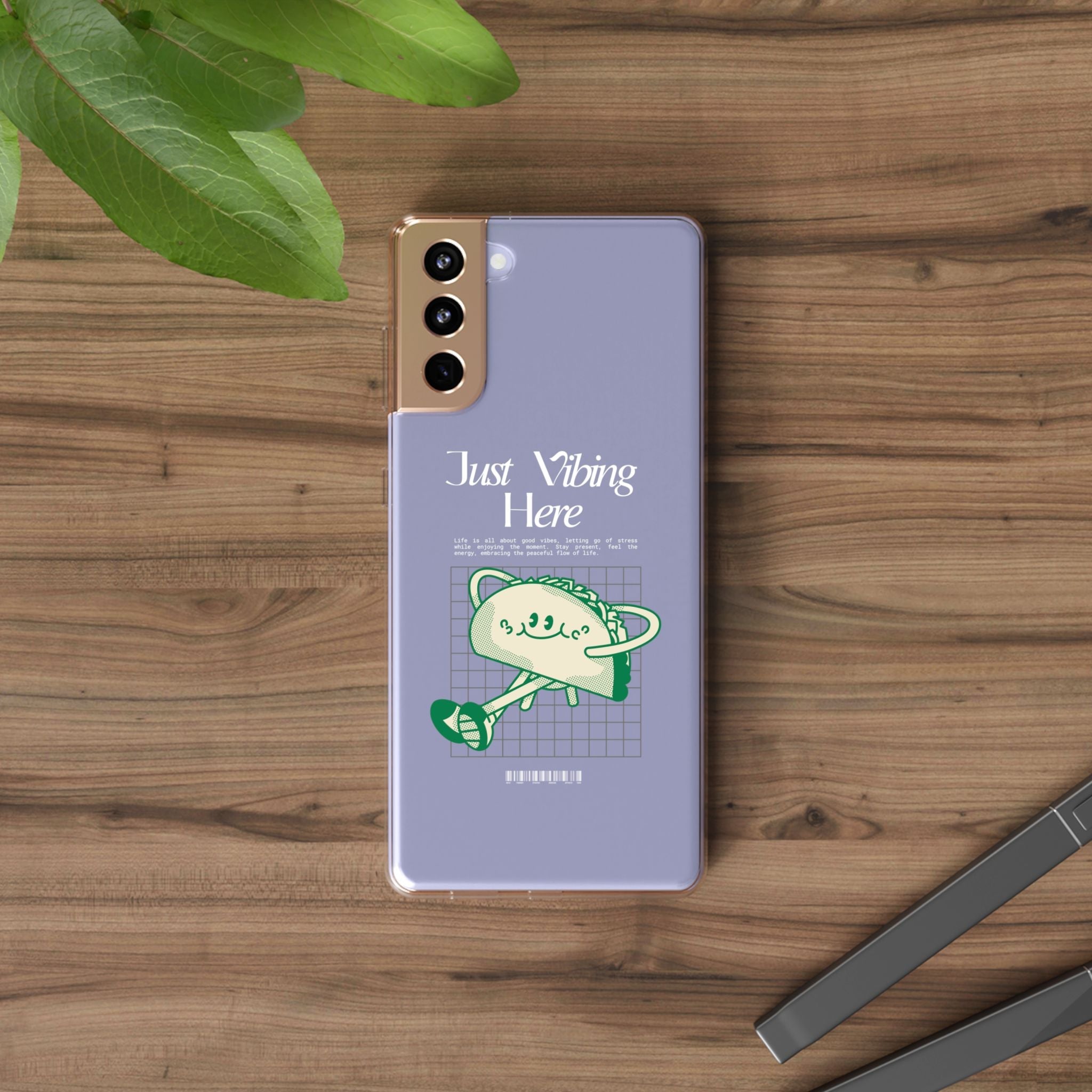 Just Vibing Here Clear Phone Case - Fun and Playful Design for Trendsetters - Phone Case - Lufora