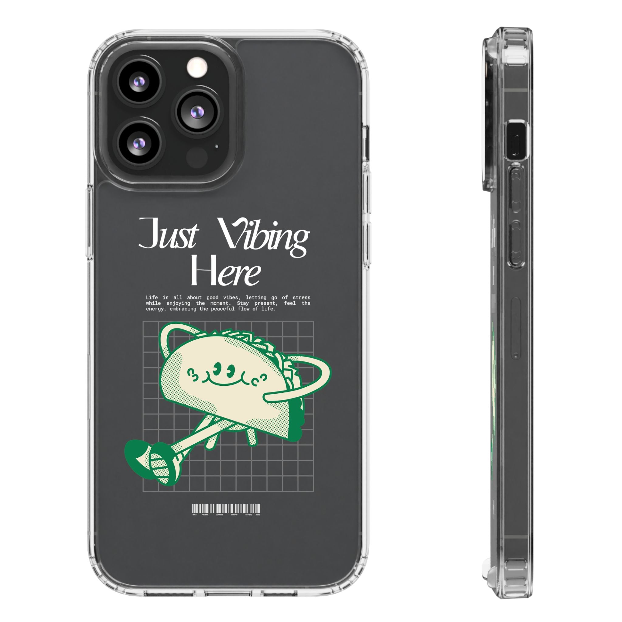 Just Vibing Here Clear Phone Case - Fun and Playful Design for Trendsetters - Phone Case - Lufora