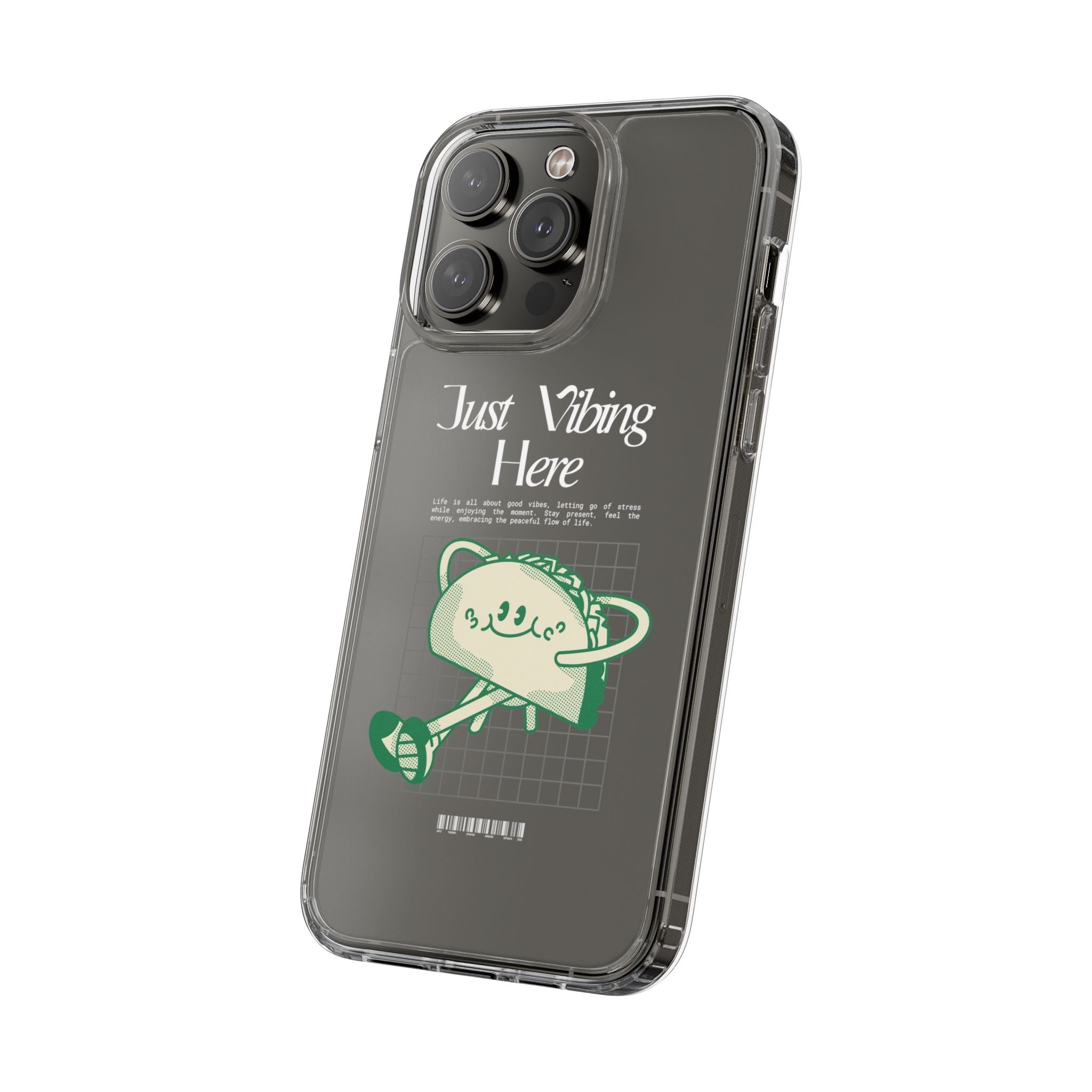 Just Vibing Here Clear Phone Case - Fun and Playful Design for Trendsetters - Phone Case - Lufora