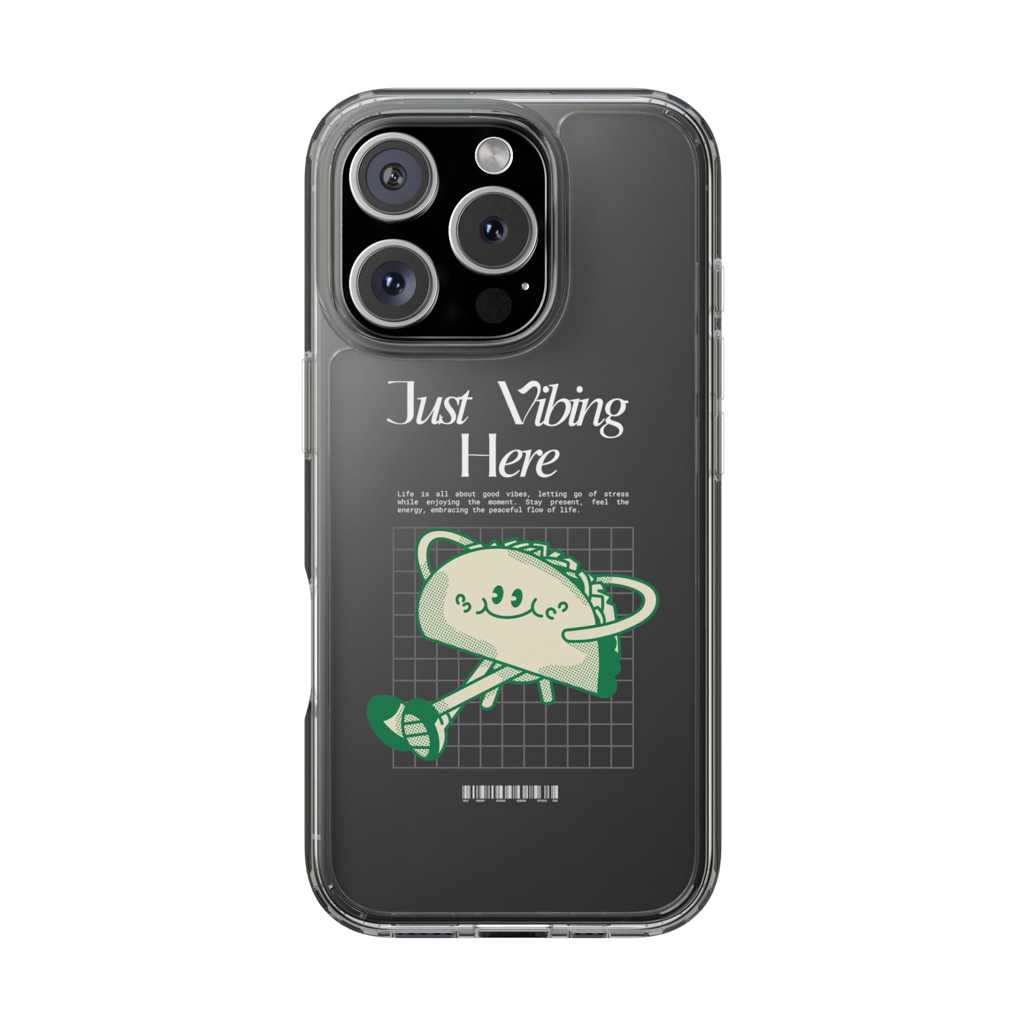 Just Vibing Here Clear Phone Case - Fun and Playful Design for Trendsetters - Phone Case - Lufora