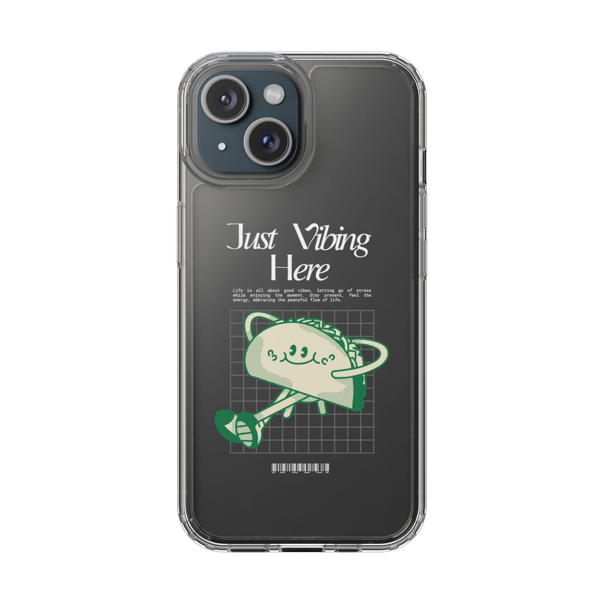 Just Vibing Here Clear Phone Case - Fun and Playful Design for Trendsetters - Phone Case - Lufora