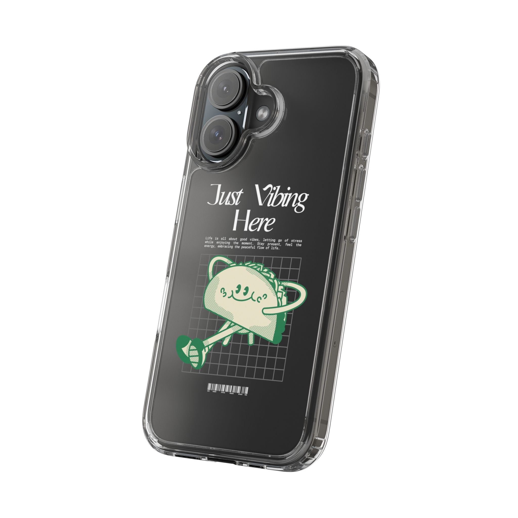 Just Vibing Here Clear Phone Case - Fun and Playful Design for Trendsetters - Phone Case - Lufora