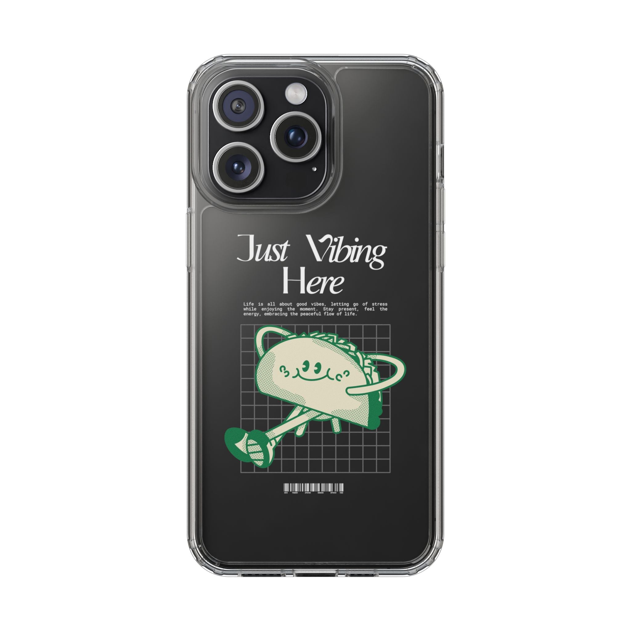 Just Vibing Here Clear Phone Case - Fun and Playful Design for Trendsetters - Phone Case - Lufora