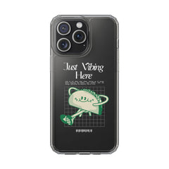Just Vibing Here Clear Phone Case - Fun and Playful Design for Trendsetters - Phone Case - Lufora