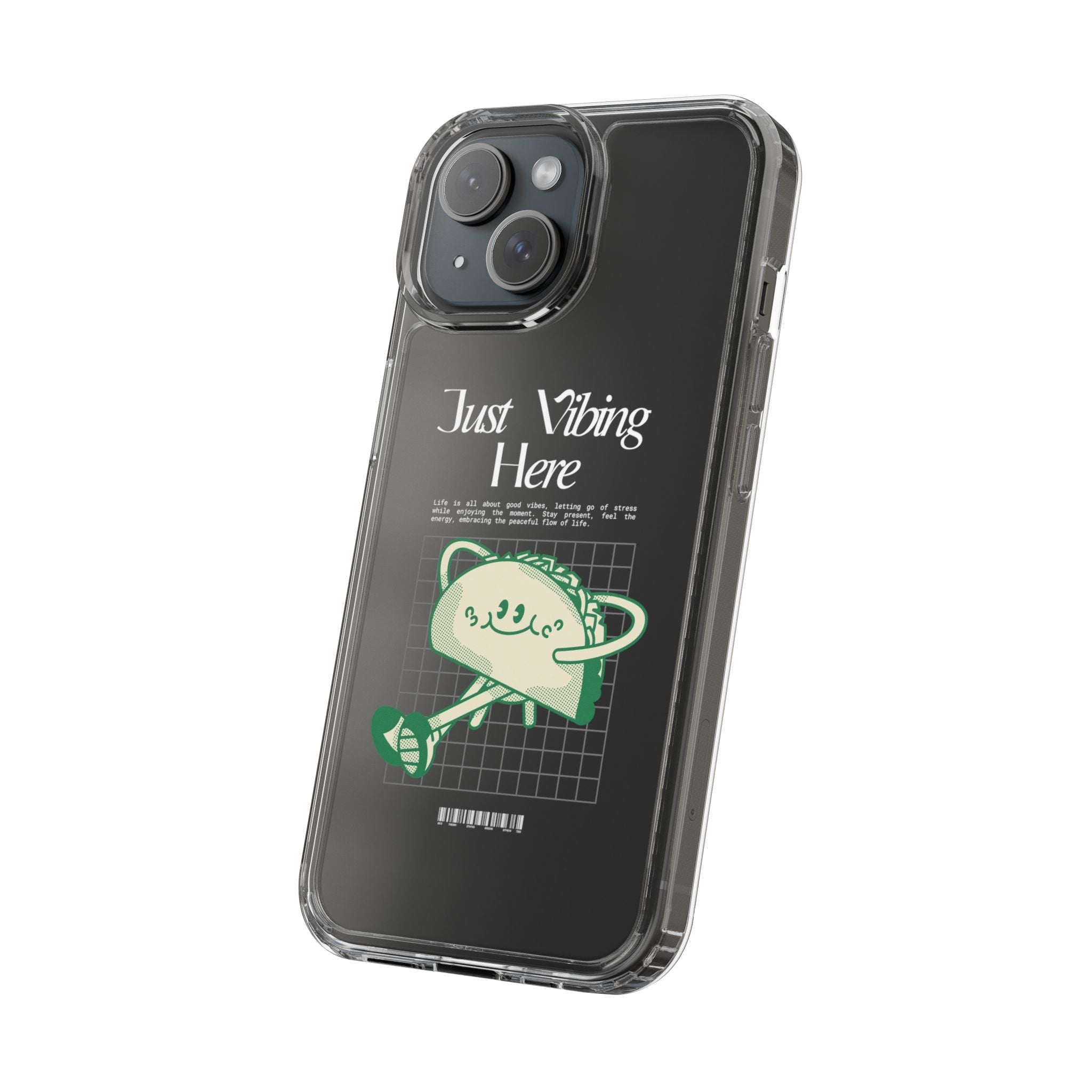 Just Vibing Here Clear Phone Case - Fun and Playful Design for Trendsetters - Phone Case - Lufora