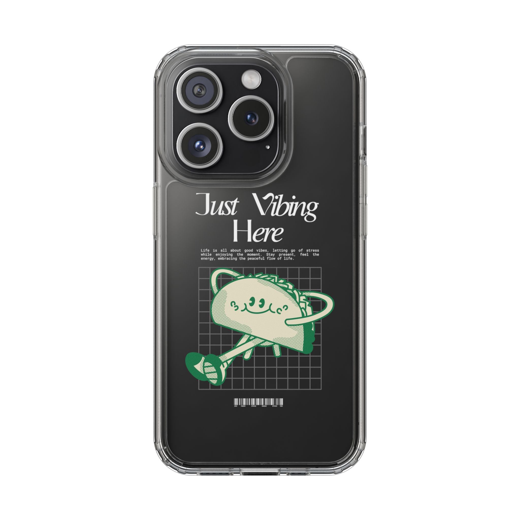 Just Vibing Here Clear Phone Case - Fun and Playful Design for Trendsetters - Phone Case - Lufora