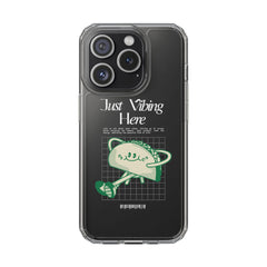 Just Vibing Here Clear Phone Case - Fun and Playful Design for Trendsetters - Phone Case - Lufora