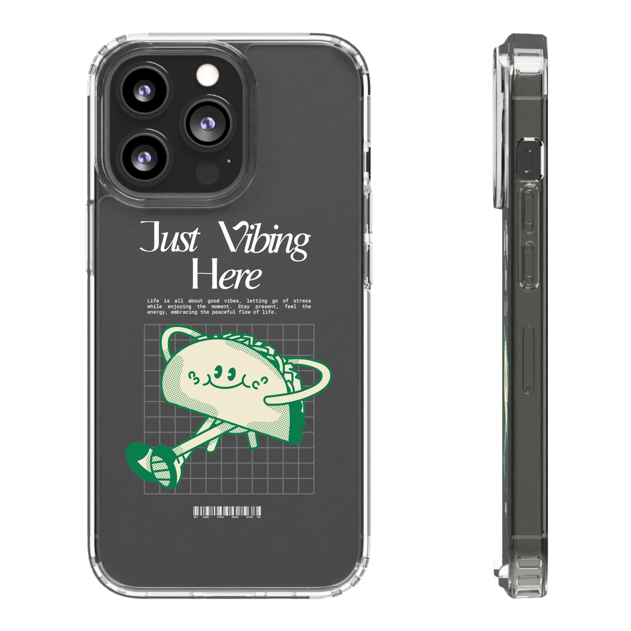 Just Vibing Here Clear Phone Case - Fun and Playful Design for Trendsetters - Phone Case - Lufora