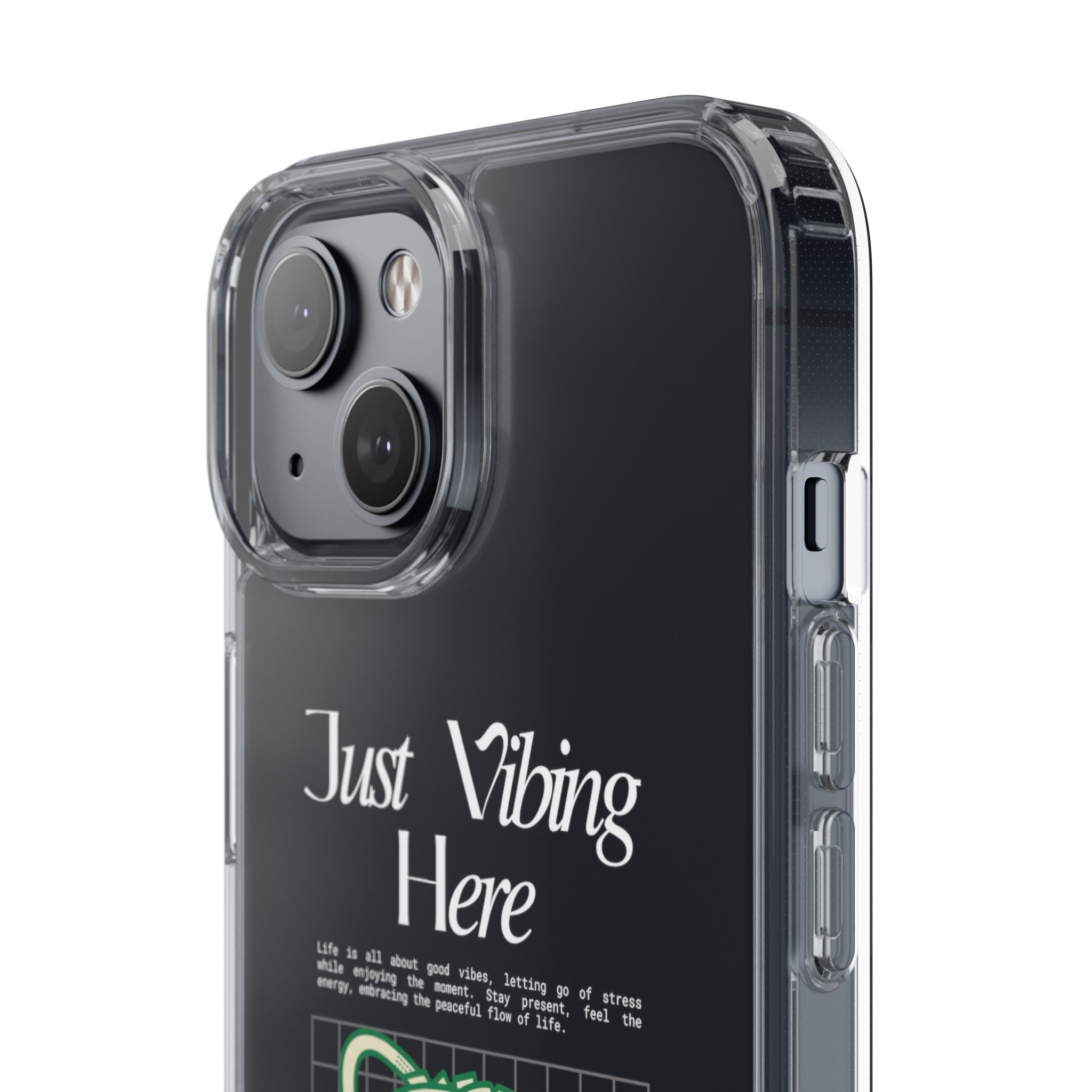 Just Vibing Here Clear Phone Case - Fun and Playful Design for Trendsetters - Phone Case - Lufora