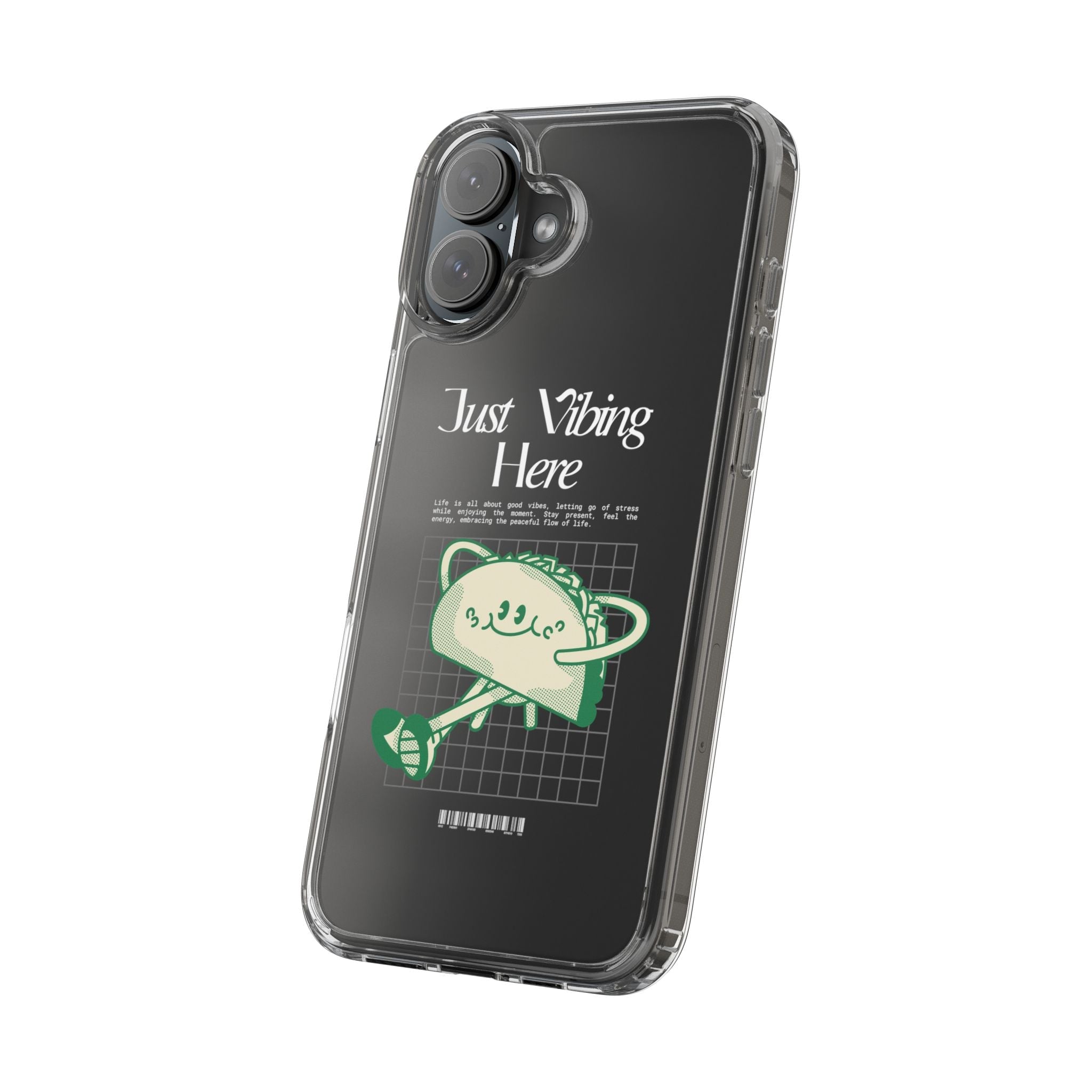 Just Vibing Here Clear Phone Case - Fun and Playful Design for Trendsetters - Phone Case - Lufora