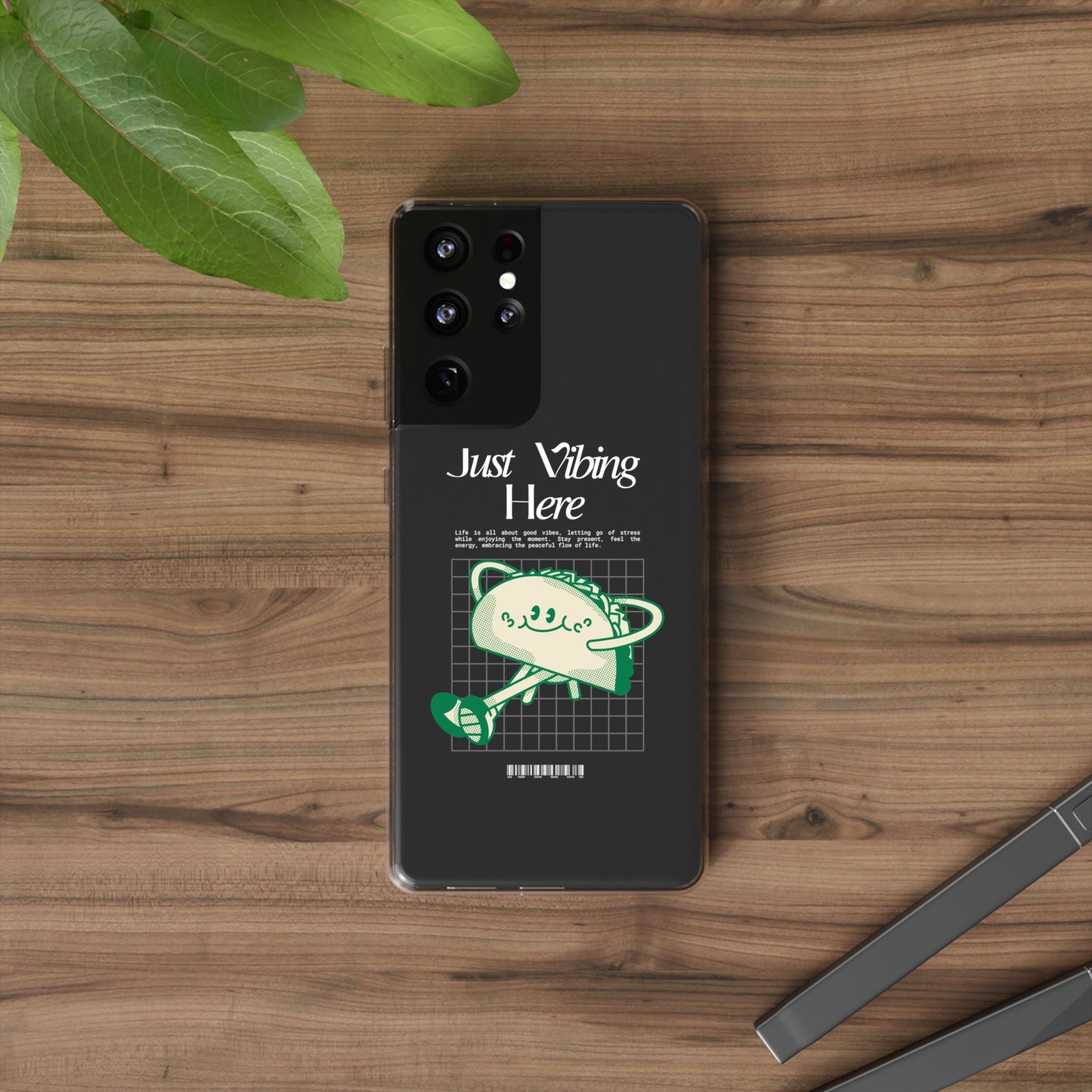Just Vibing Here Clear Phone Case - Fun and Playful Design for Trendsetters - Phone Case - Lufora