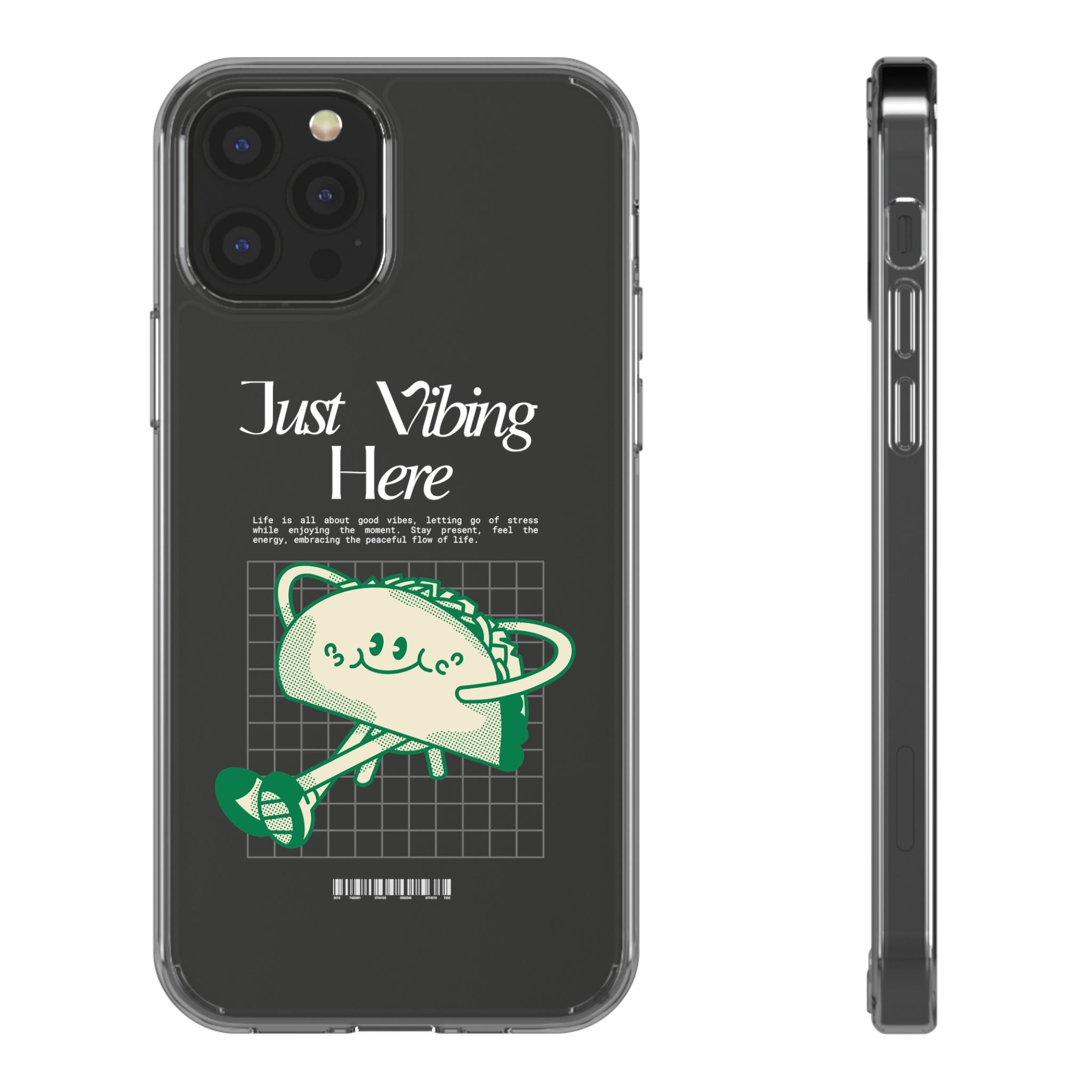 Just Vibing Here Clear Phone Case - Fun and Playful Design for Trendsetters - Phone Case - Lufora