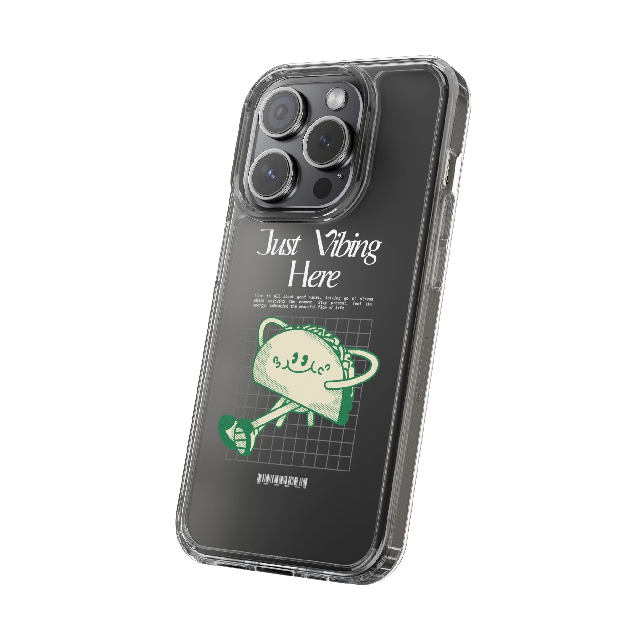 Just Vibing Here Clear Phone Case - Fun and Playful Design for Trendsetters - Phone Case - Lufora