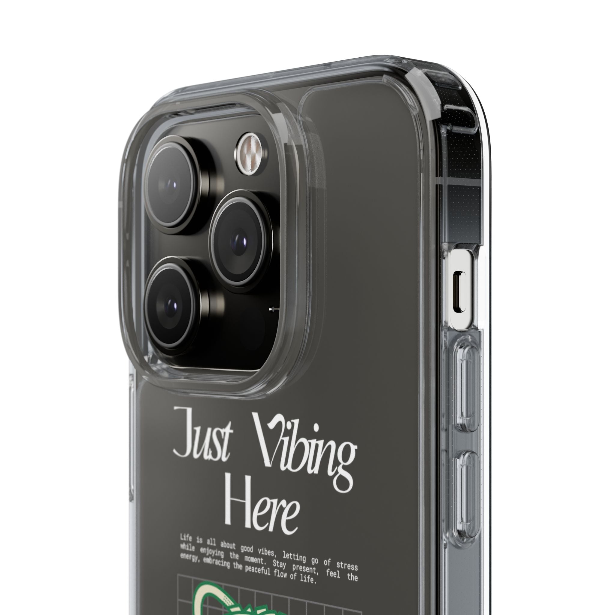 Just Vibing Here Clear Phone Case - Fun and Playful Design for Trendsetters - Phone Case - Lufora