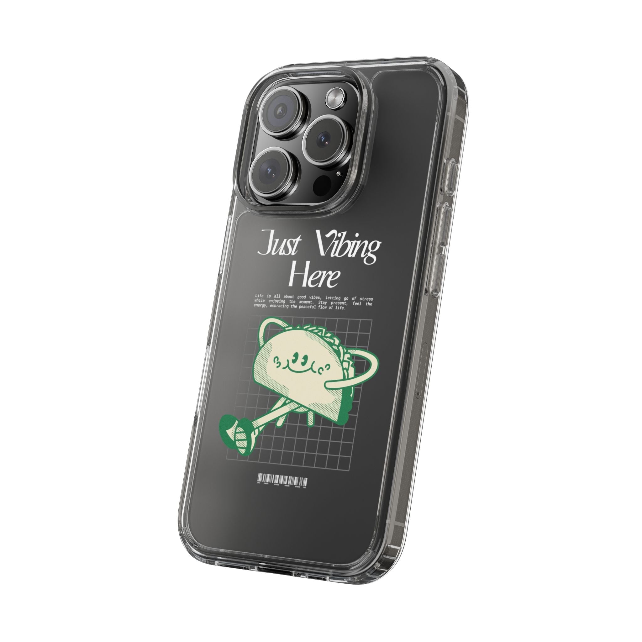 Just Vibing Here Clear Phone Case - Fun and Playful Design for Trendsetters - Phone Case - Lufora