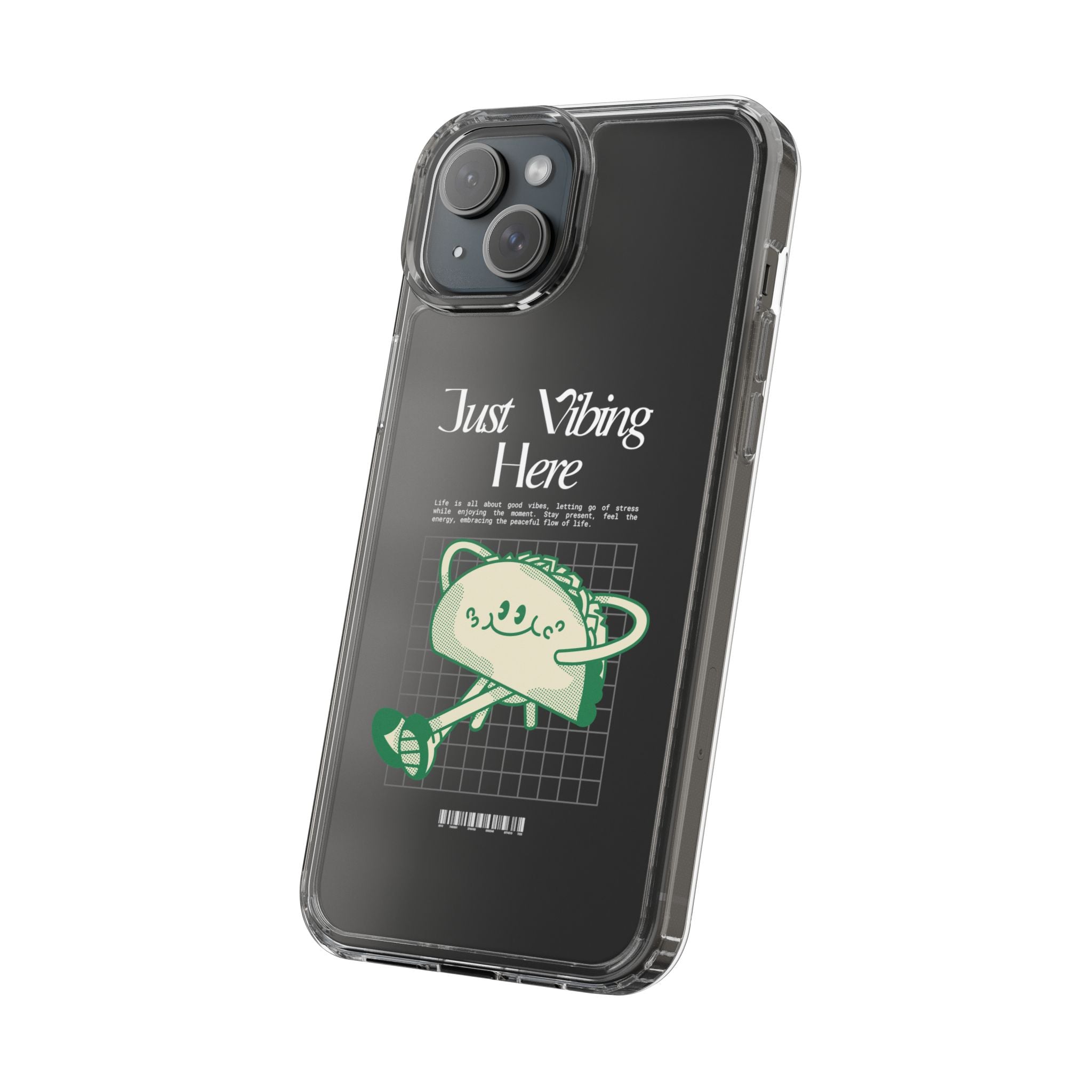 Just Vibing Here Clear Phone Case - Fun and Playful Design for Trendsetters - Phone Case - Lufora