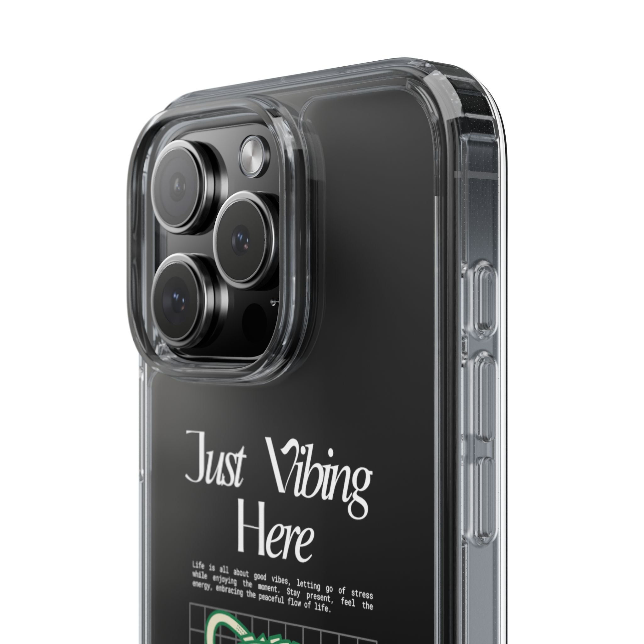 Just Vibing Here Clear Phone Case - Fun and Playful Design for Trendsetters - Phone Case - Lufora