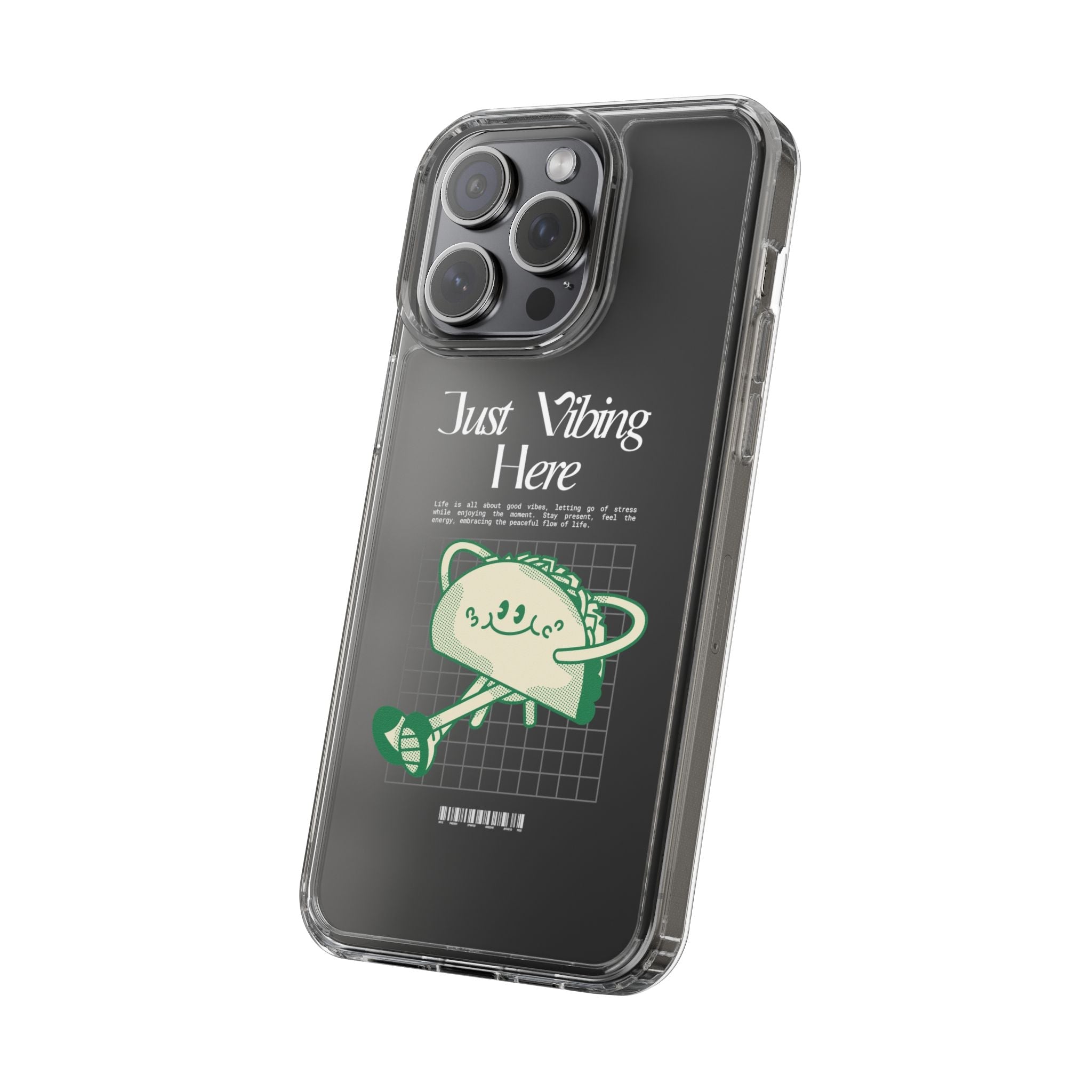 Just Vibing Here Clear Phone Case - Fun and Playful Design for Trendsetters - Phone Case - Lufora