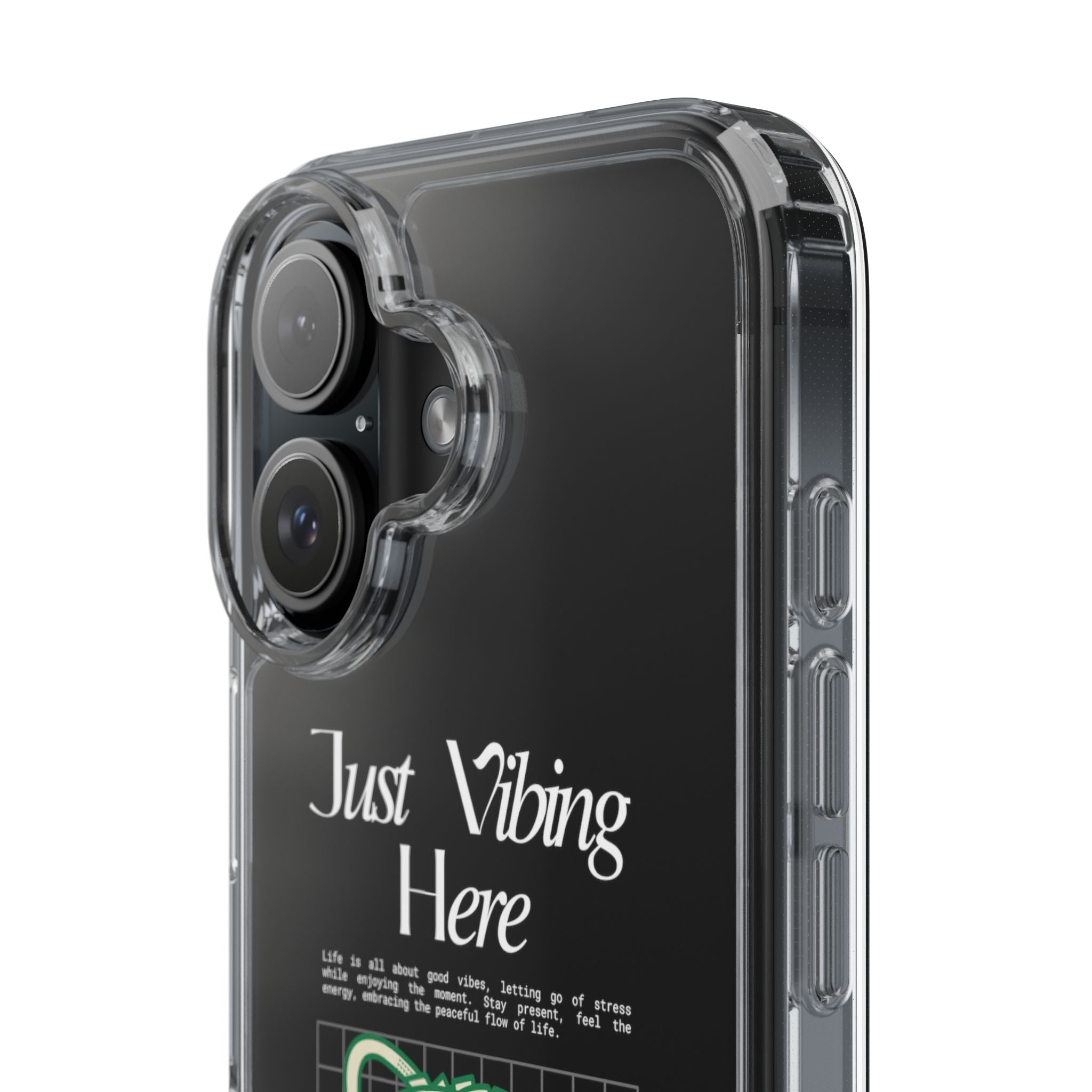 Just Vibing Here Clear Phone Case - Fun and Playful Design for Trendsetters - Phone Case - Lufora