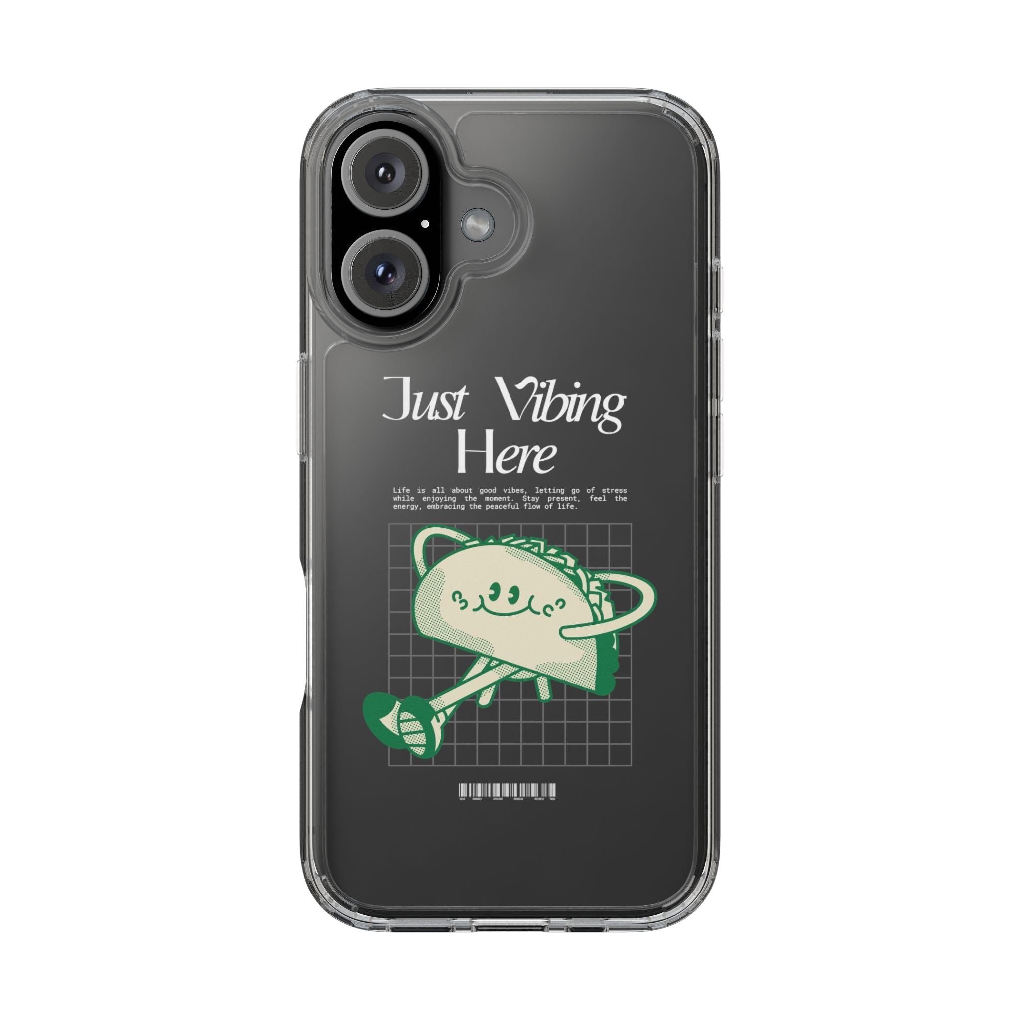 Just Vibing Here Clear Phone Case - Fun and Playful Design for Trendsetters - Phone Case - Lufora