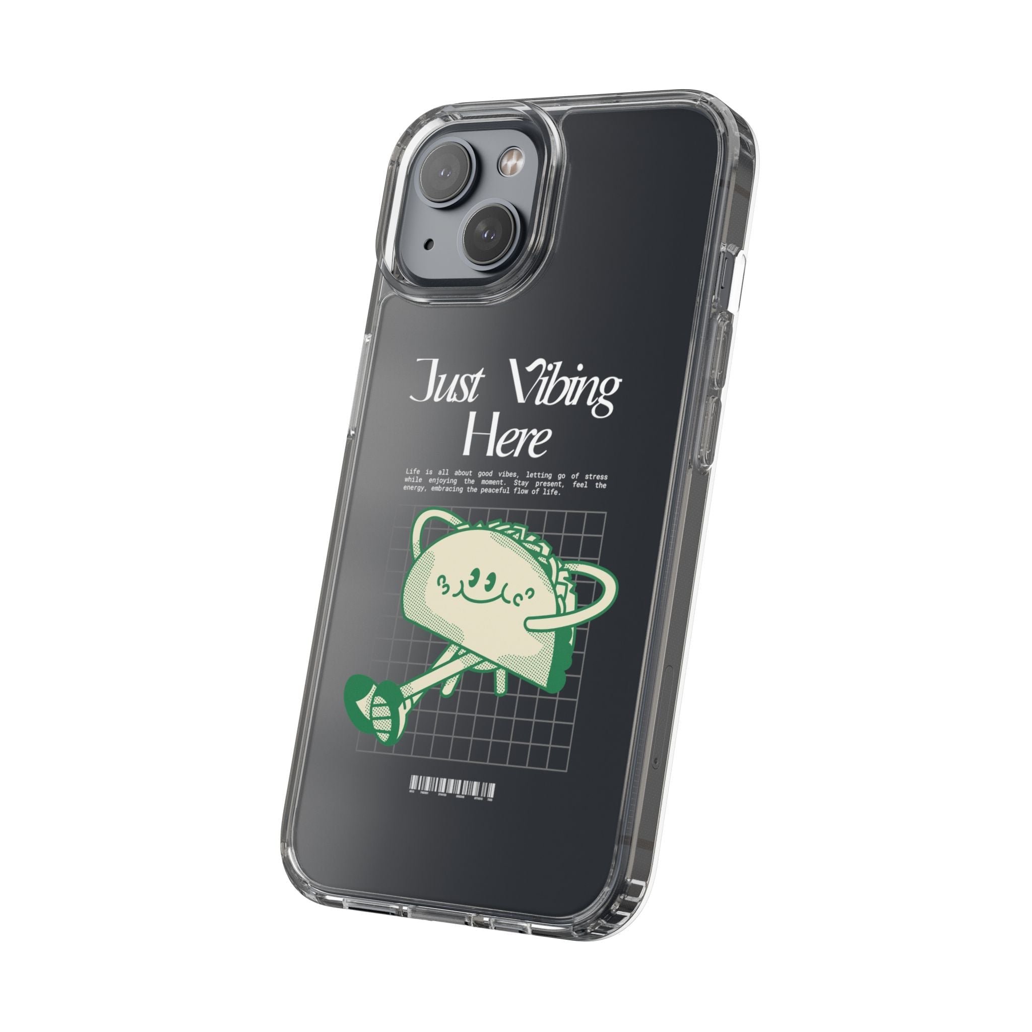 Just Vibing Here Clear Phone Case - Fun and Playful Design for Trendsetters - Phone Case - Lufora
