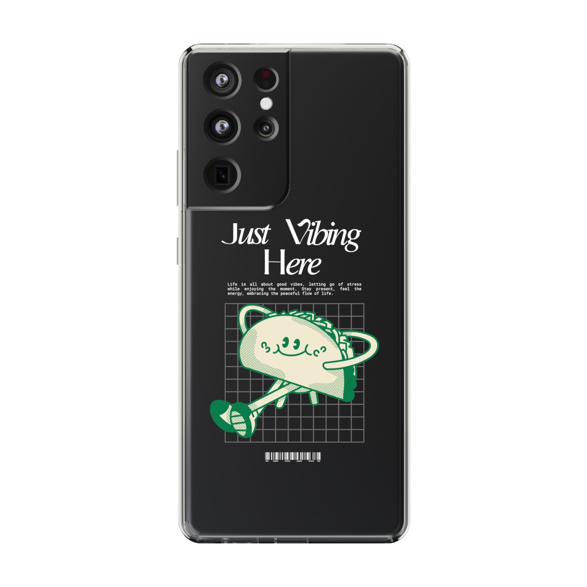 Just Vibing Here Clear Phone Case - Fun and Playful Design for Trendsetters - Phone Case - Lufora
