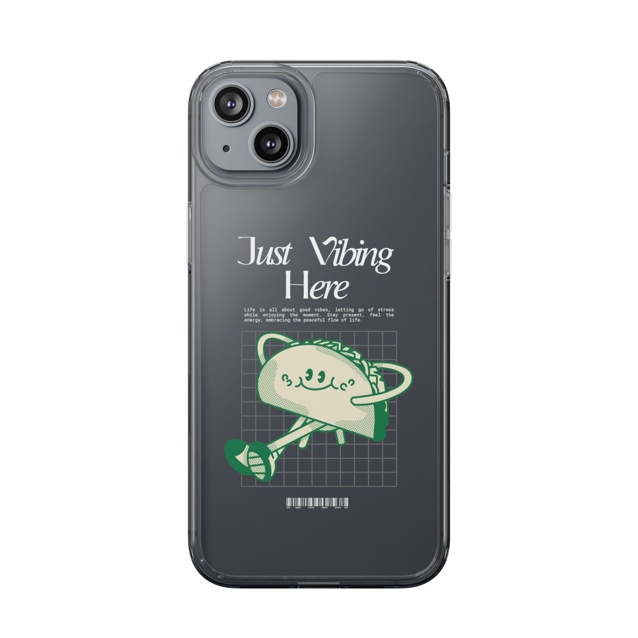 Just Vibing Here Clear Phone Case - Fun and Playful Design for Trendsetters - Phone Case - Lufora