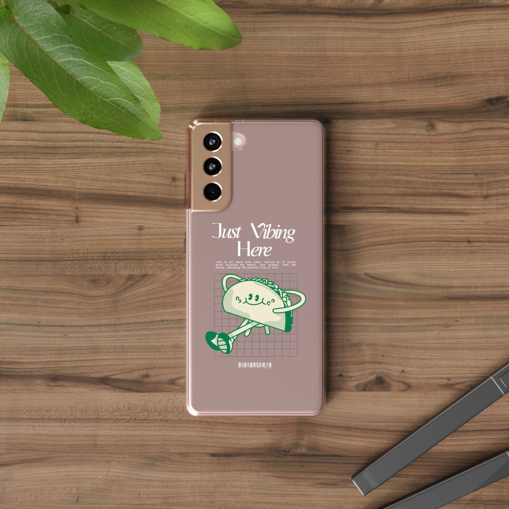 Just Vibing Here Clear Phone Case - Fun and Playful Design for Trendsetters - Phone Case - Lufora