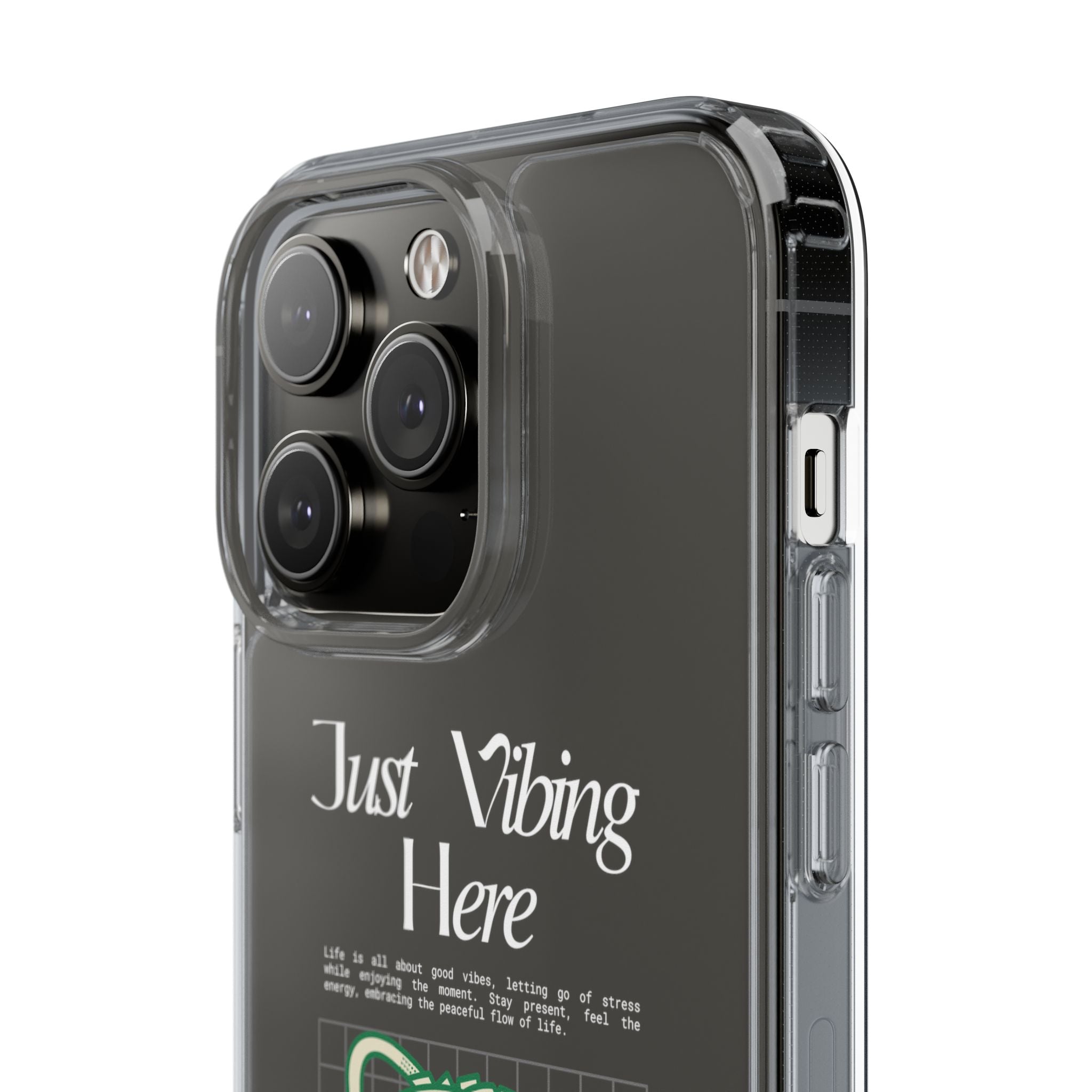 Just Vibing Here Clear Phone Case - Fun and Playful Design for Trendsetters - Phone Case - Lufora
