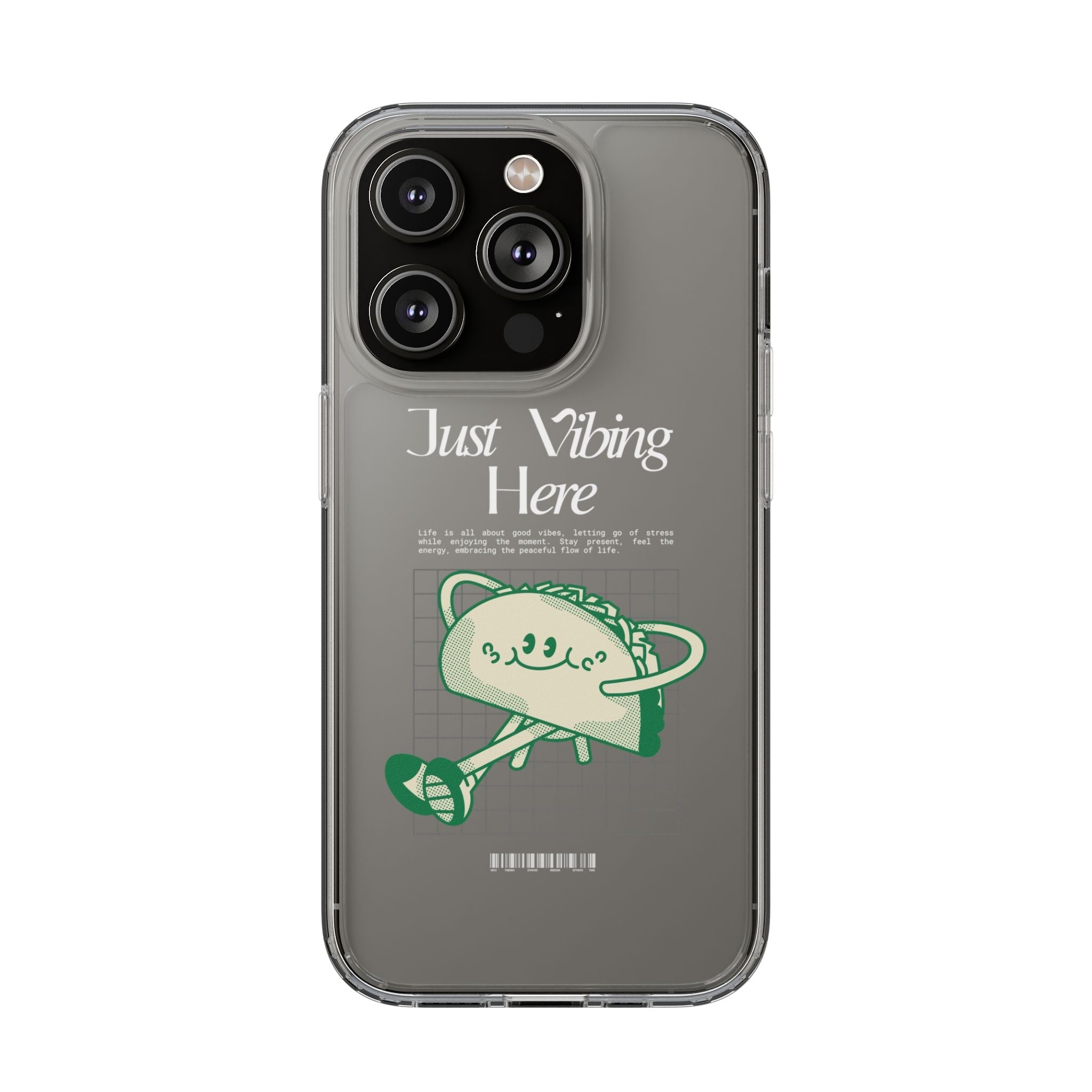Just Vibing Here Clear Phone Case - Fun and Playful Design for Trendsetters - Phone Case - Lufora