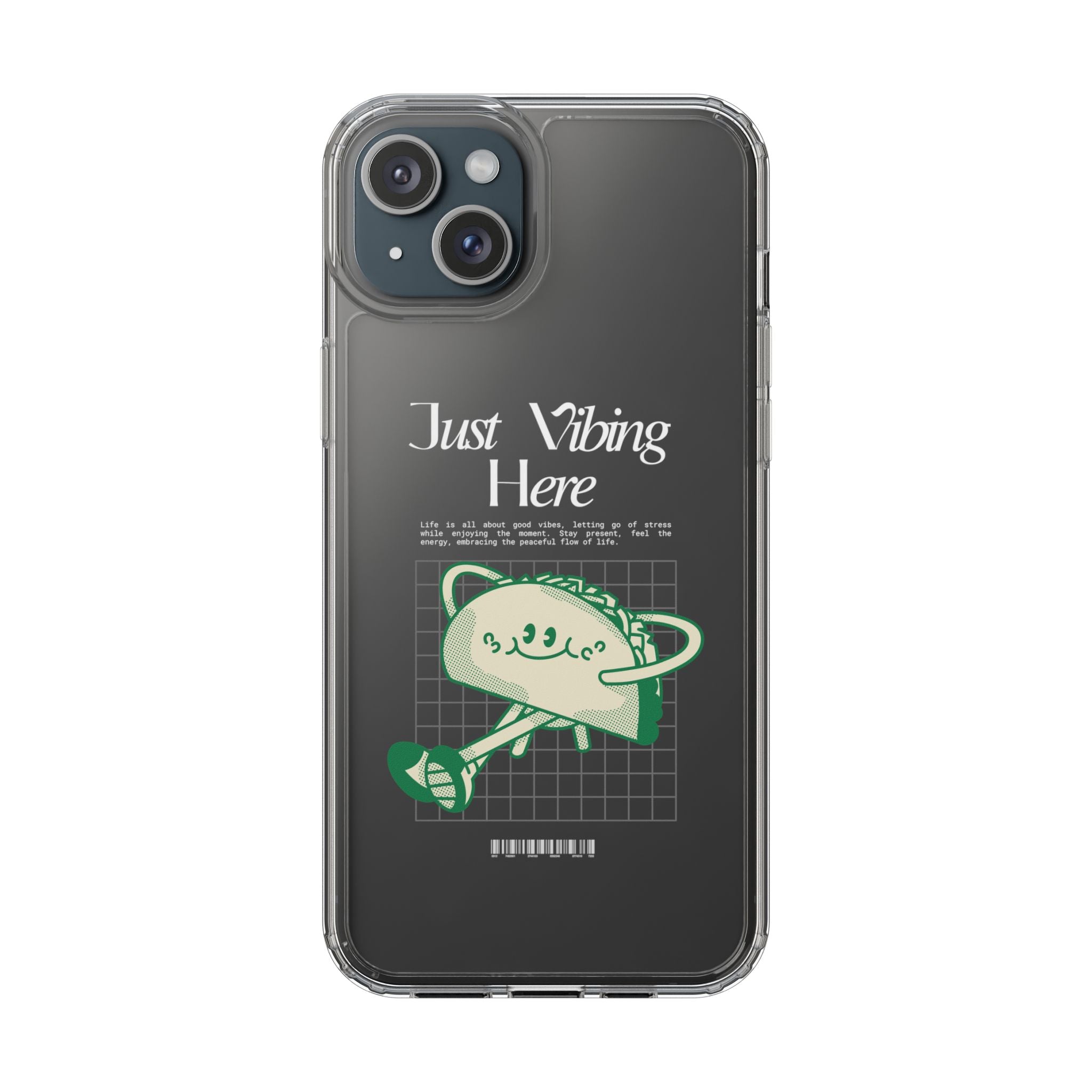 Just Vibing Here Clear Phone Case - Fun and Playful Design for Trendsetters - Phone Case - Lufora