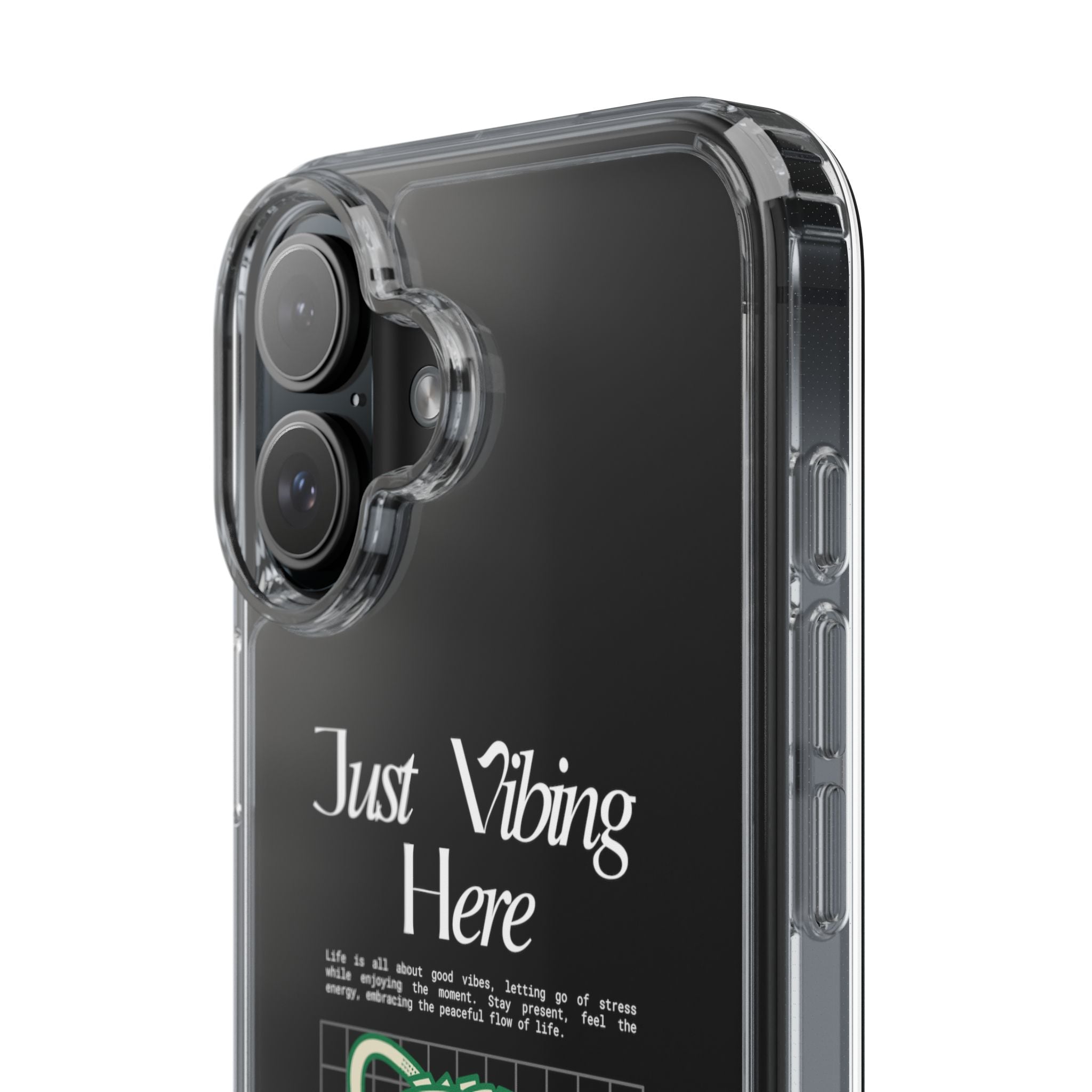Just Vibing Here Clear Phone Case - Fun and Playful Design for Trendsetters - Phone Case - Lufora