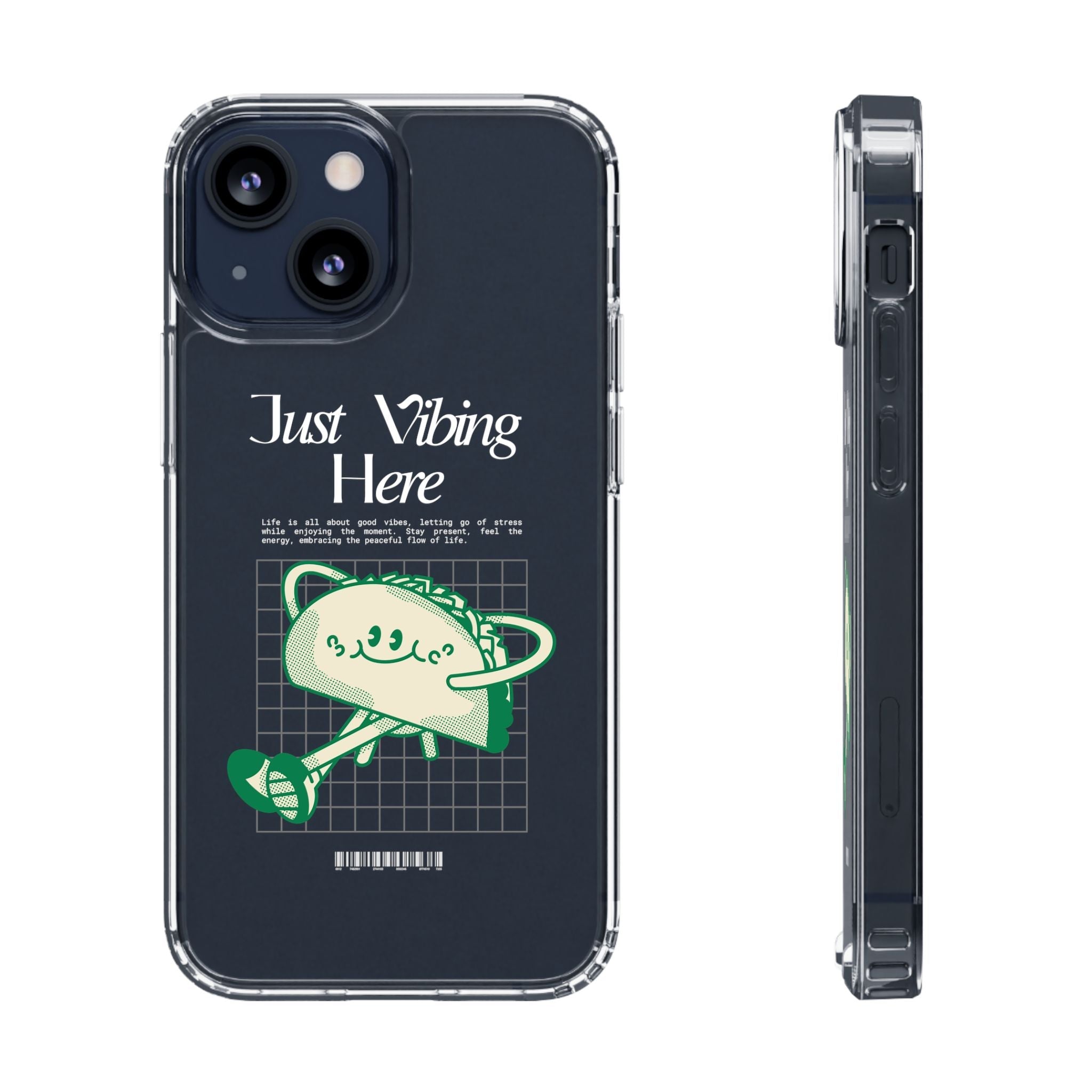 Just Vibing Here Clear Phone Case - Fun and Playful Design for Trendsetters - Phone Case - Lufora