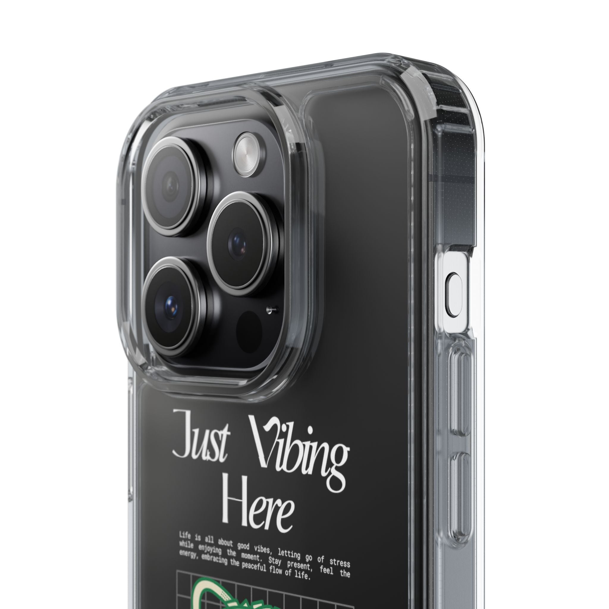 Just Vibing Here Clear Phone Case - Fun and Playful Design for Trendsetters - Phone Case - Lufora