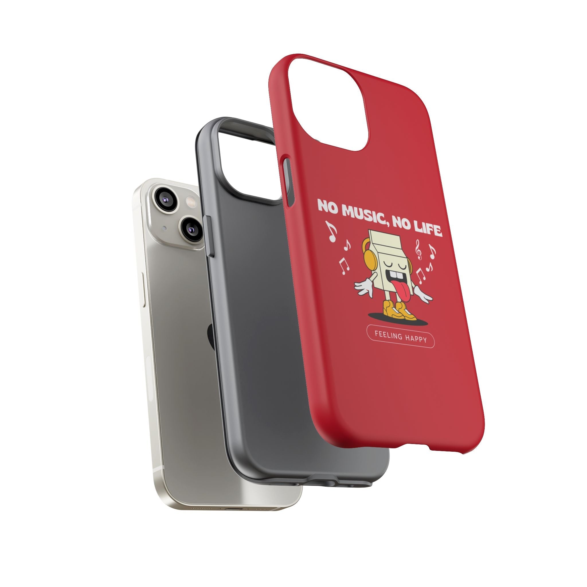 Music Lover Tough Case - 'No Music, No Life' Design - Phone Case - Lufora