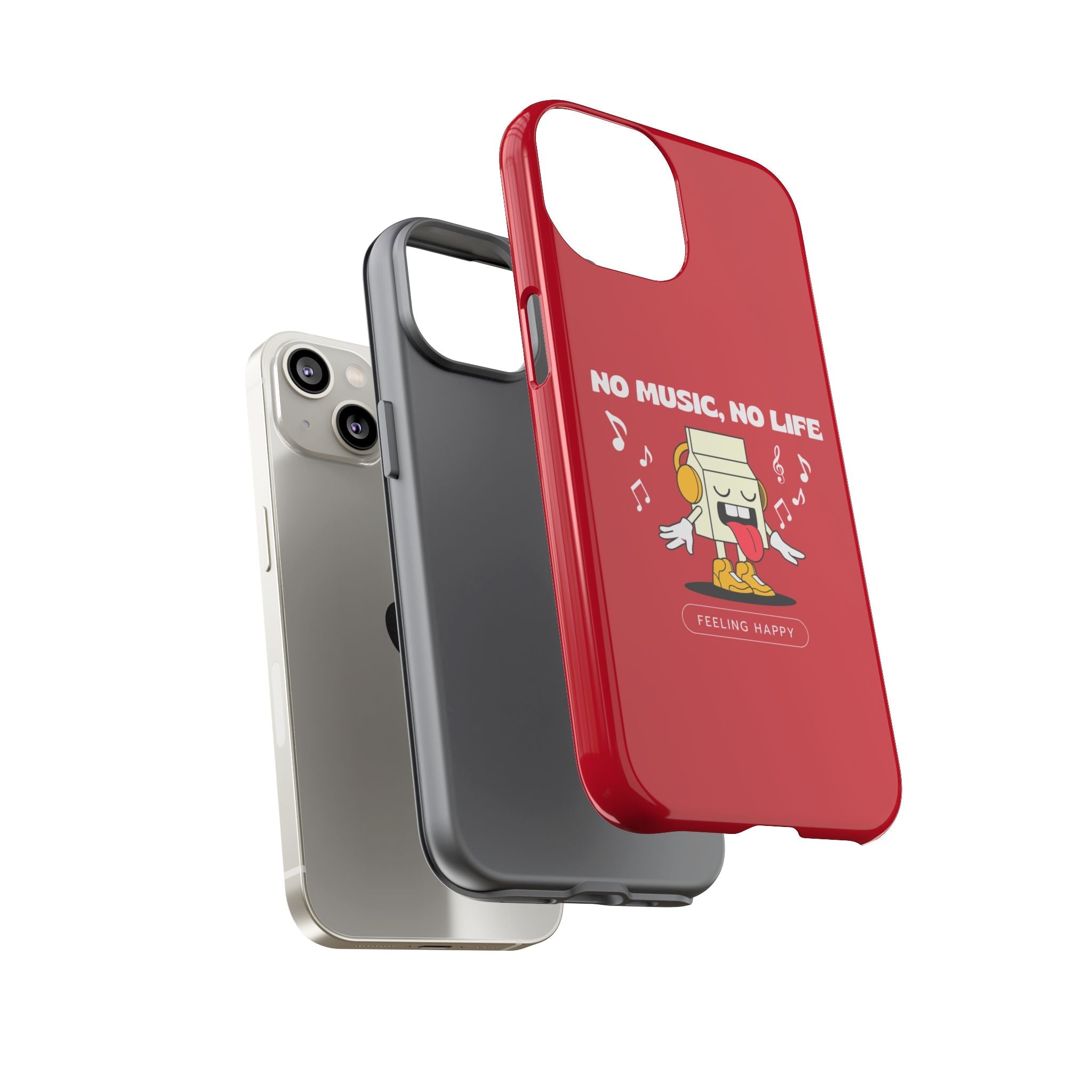 Music Lover Tough Case - 'No Music, No Life' Design - Phone Case - Lufora