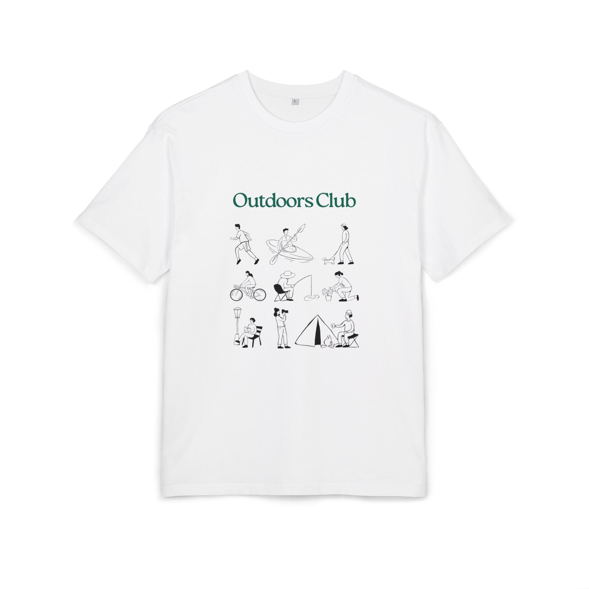 "Outdoors Club" Unisex Oversized T-Shirt - T-Shirt - Lufora