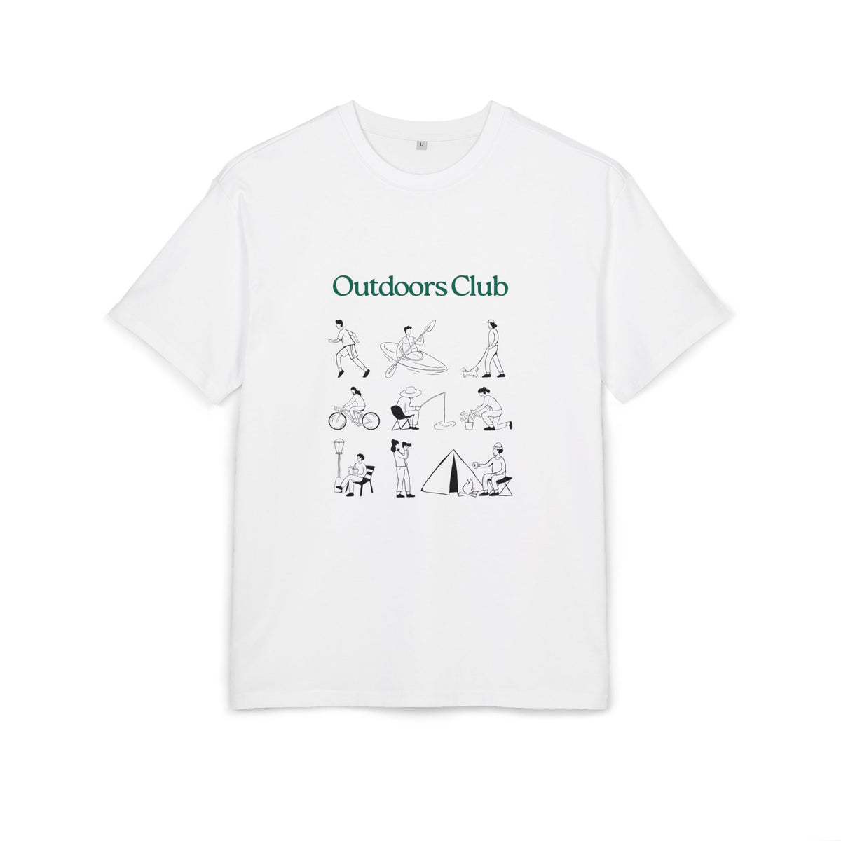 "Outdoors Club" Unisex Oversized T-Shirt - T-Shirt - Lufora